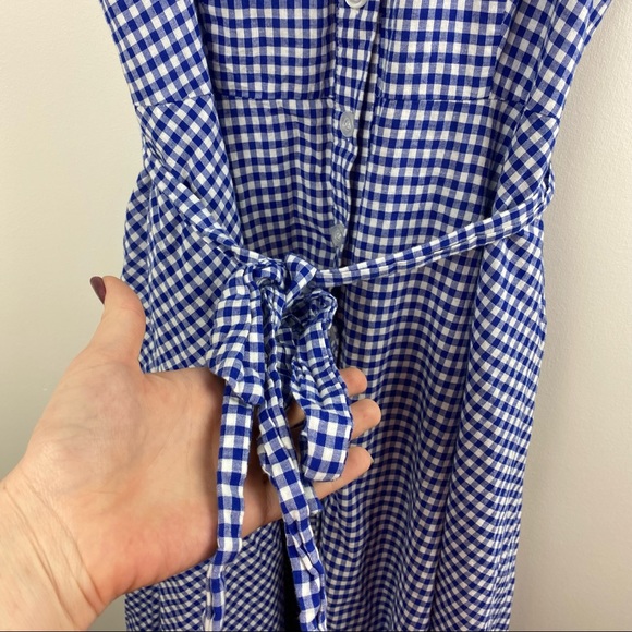 Be by Chetta B Gingham Midi Collared Button Up Shirt Dress Preppy - Picture 10 of 11